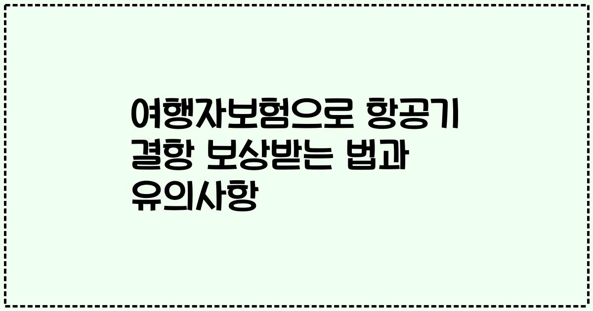 여행자보험으로 항공기 결항 보상받는 법과 유의사항