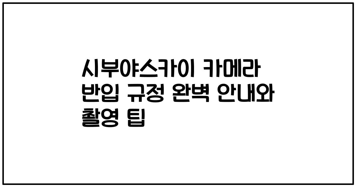 시부야스카이 카메라 반입 규정 완벽 안내와 촬영 팁